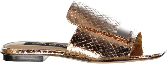 Rose Gold Calfskin Sandals by Sergio Rossi