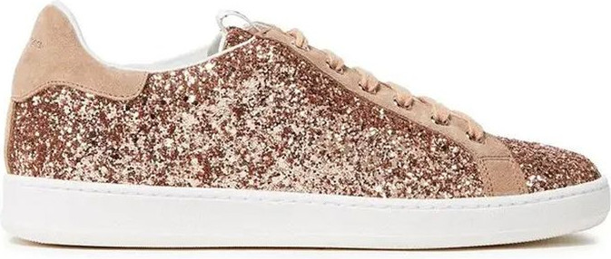 Rose Gold Fabric Low Top Sneakers