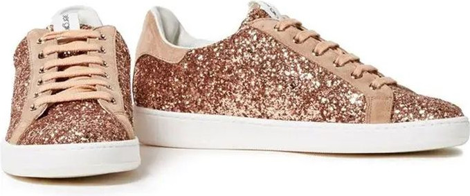 Rose Gold Fabric Low Top Sneakers
