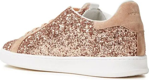 Rose Gold Fabric Low Top Sneakers