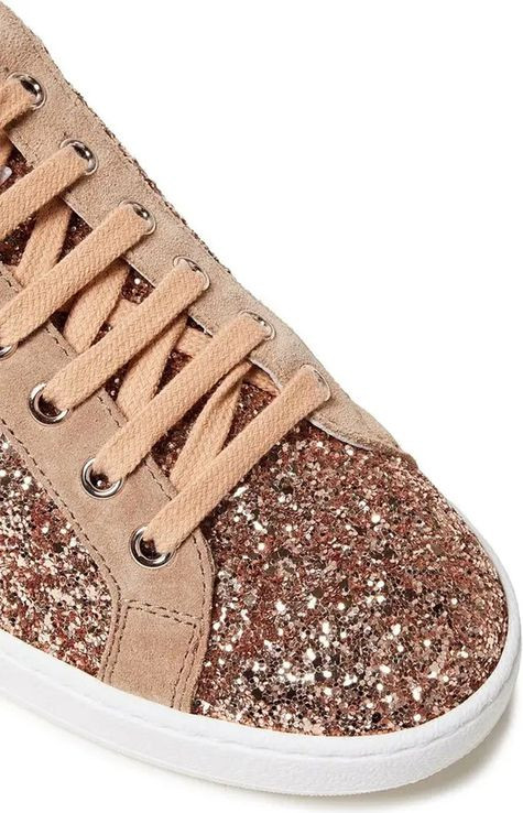 Rose Gold Fabric Low Top Sneakers