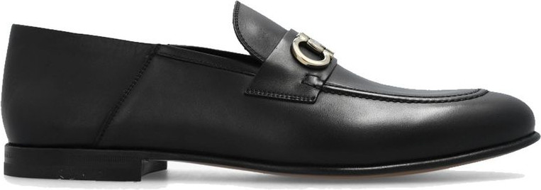 Salvatore Ferragamo Qora Mol terisidan tayyorlangan Slip-On Mokasinlar