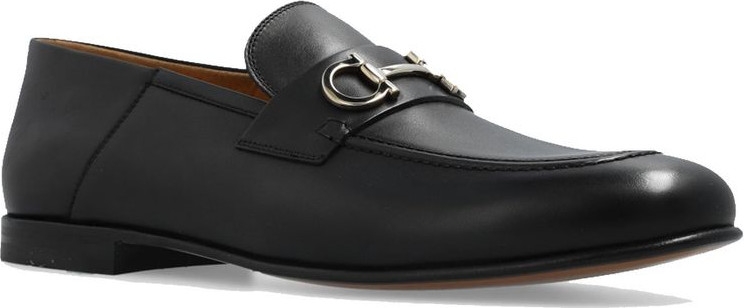 Salvatore Ferragamo Qora Mol terisidan tayyorlangan Slip-On Mokasinlar