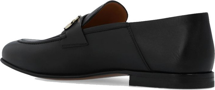 Salvatore Ferragamo Qora Mol terisidan tayyorlangan Slip-On Mokasinlar