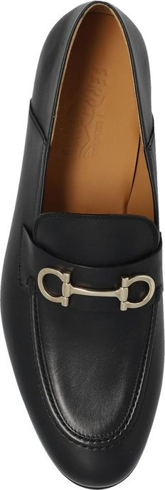 Salvatore Ferragamo Qora Mol terisidan tayyorlangan Slip-On Mokasinlar