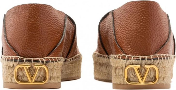 Valentino Garavani Brown Calfskin Espadrilles