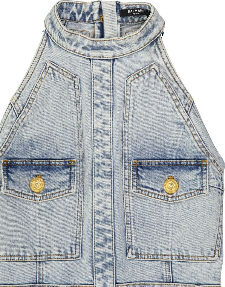 Balmain Blauw Katoen Casual Jurk