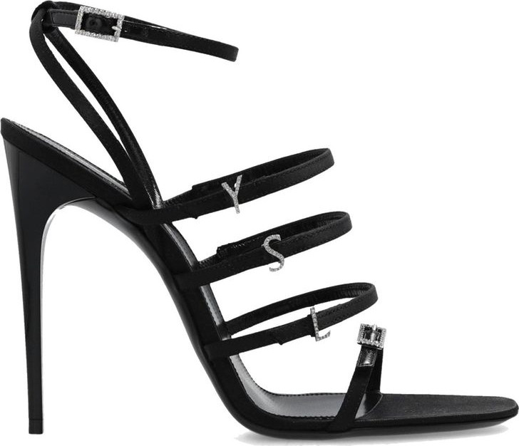 Saint Laurent Qora ipakdan tikilgan stiletto poshna Shabbli Zirapoyalar