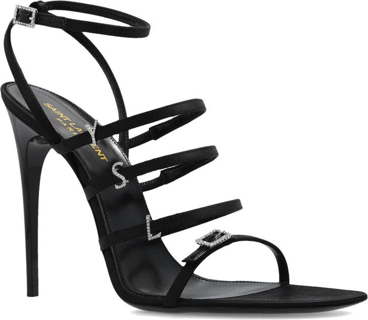 Saint Laurent Qora ipakdan tikilgan stiletto poshna Shabbli Zirapoyalar