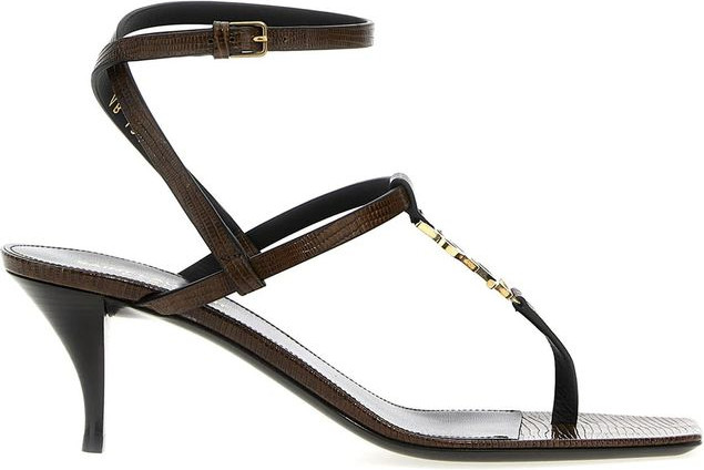 Sandals Saint Laurent Brown Calfskin Flat Sandals