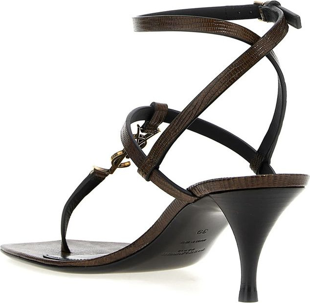 Sandals Saint Laurent Brown Calfskin Flat Sandals