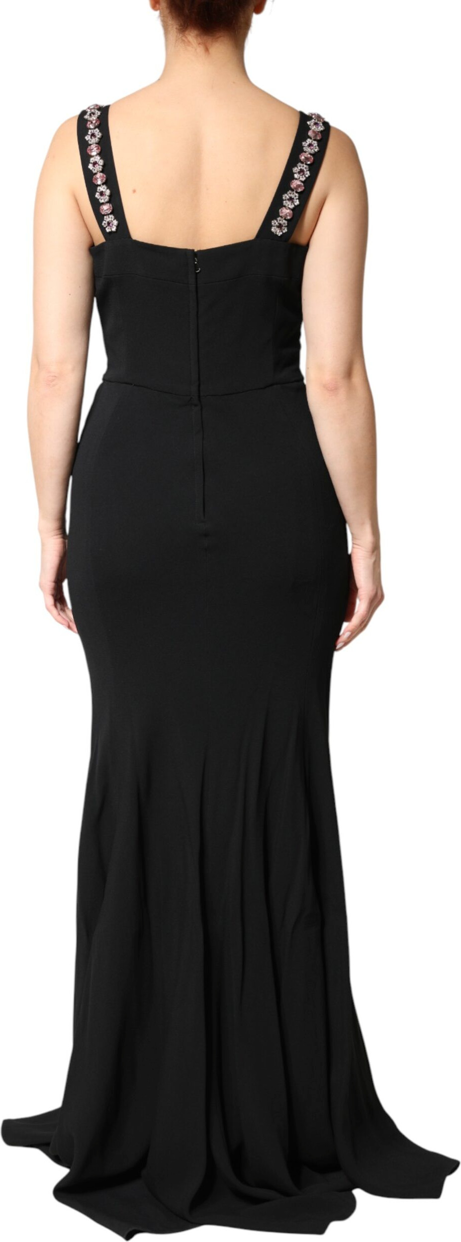 Black Embellished Long Gown Dress Dolce & Gabbana
