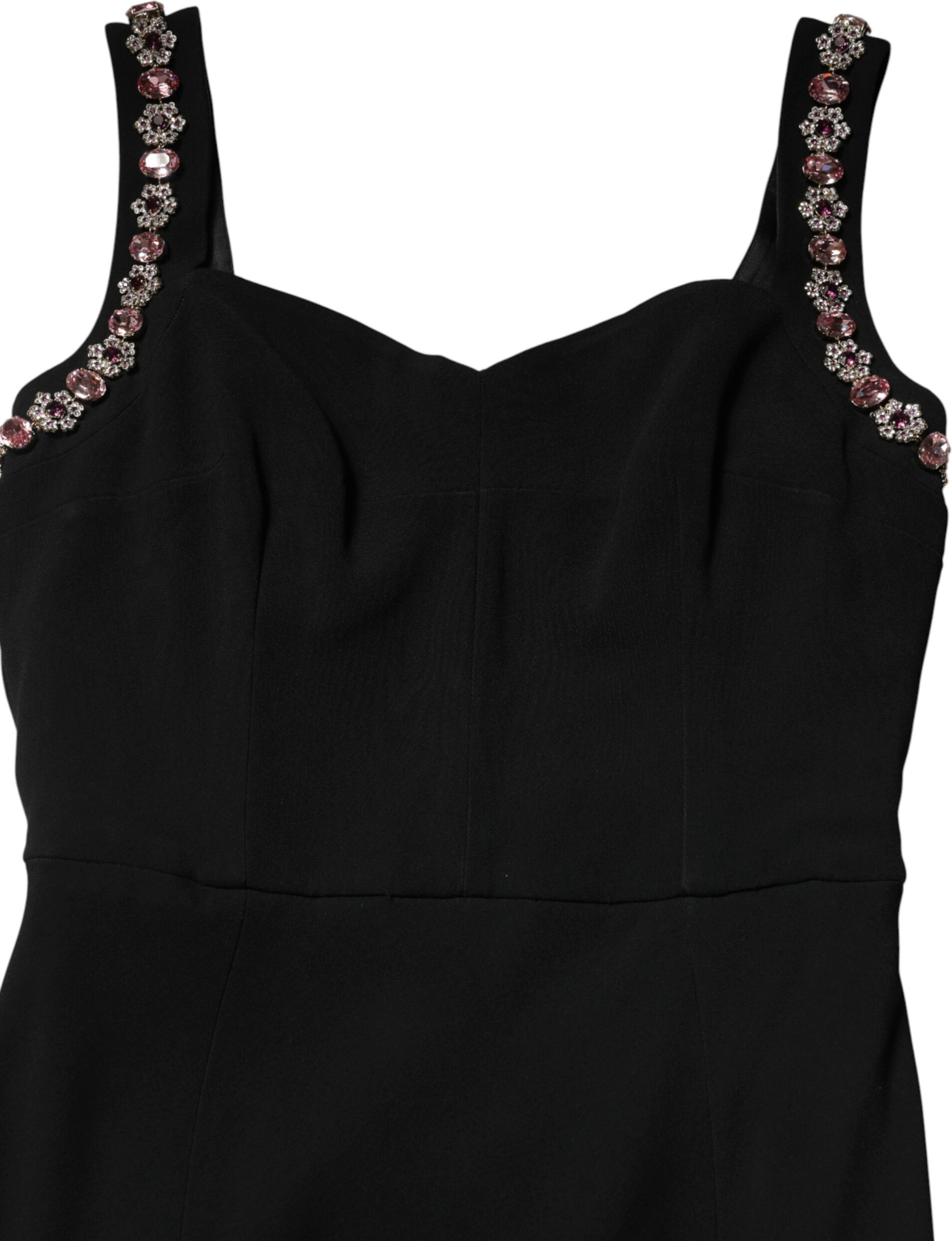 Black Embellished Long Gown Dress Dolce & Gabbana