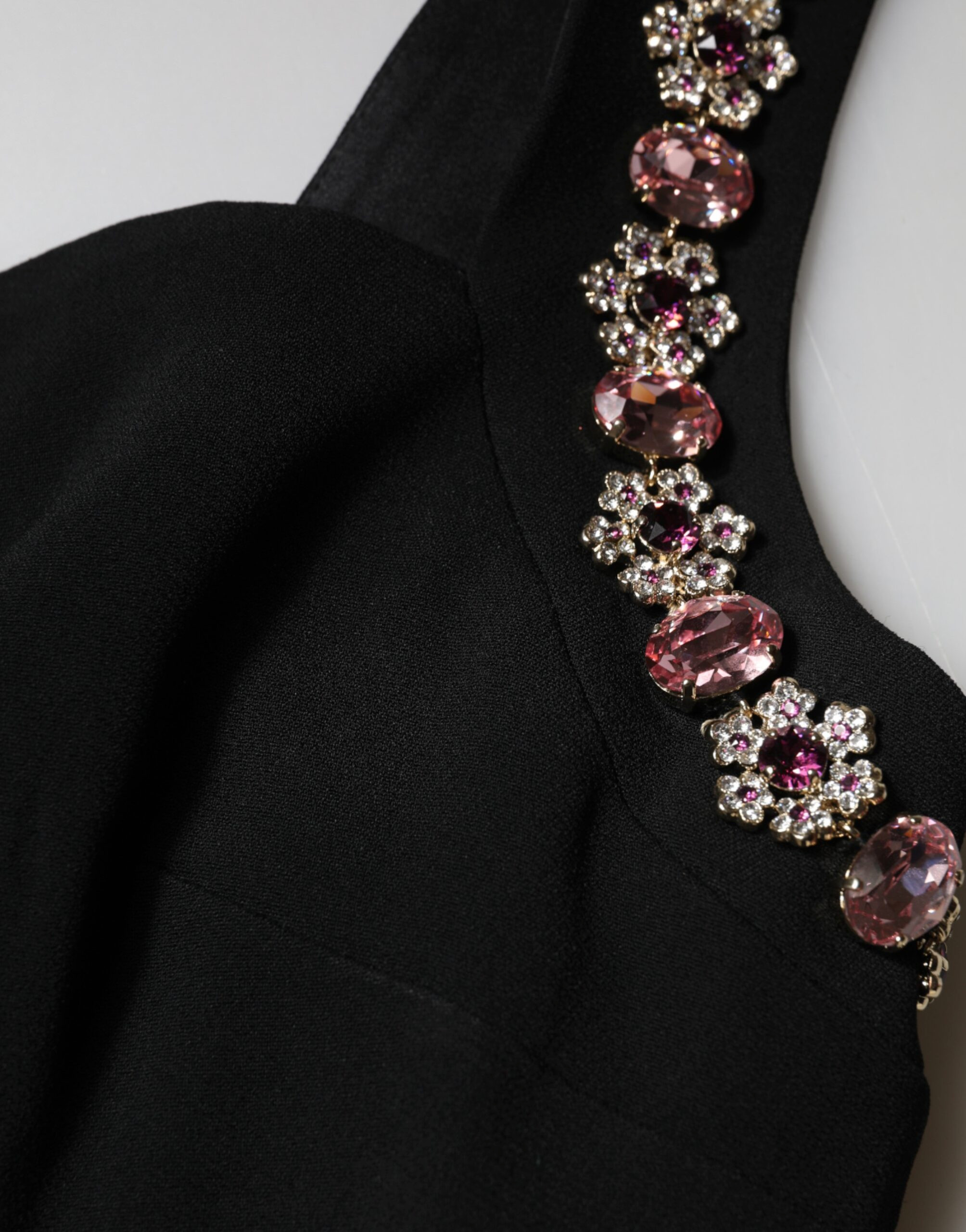 Black Embellished Long Gown Dress Dolce & Gabbana