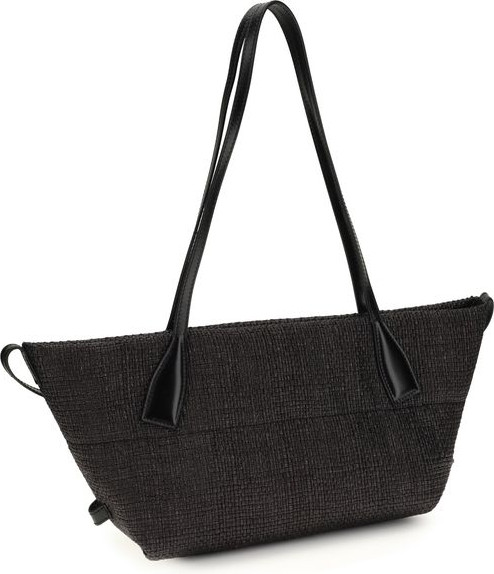 Balmain Black Raffia Shoulder Bag