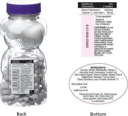 Sambucol Natural Black Elderberry Chewable Teddies with Vitamin C