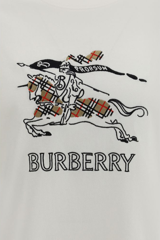 Cream Cotton T-Shirt Burberry