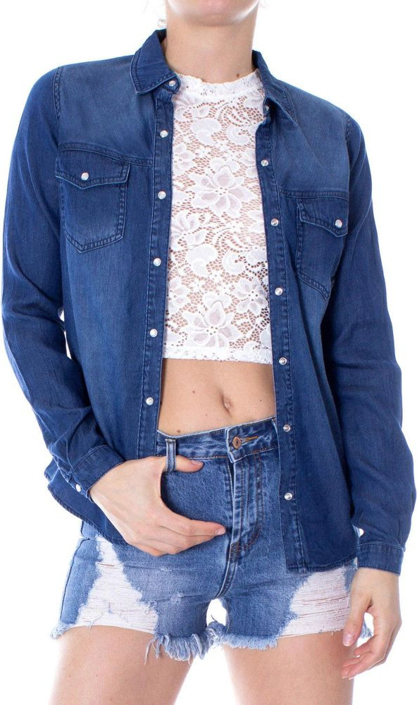 Blue Denim Shirt Vila Clothes