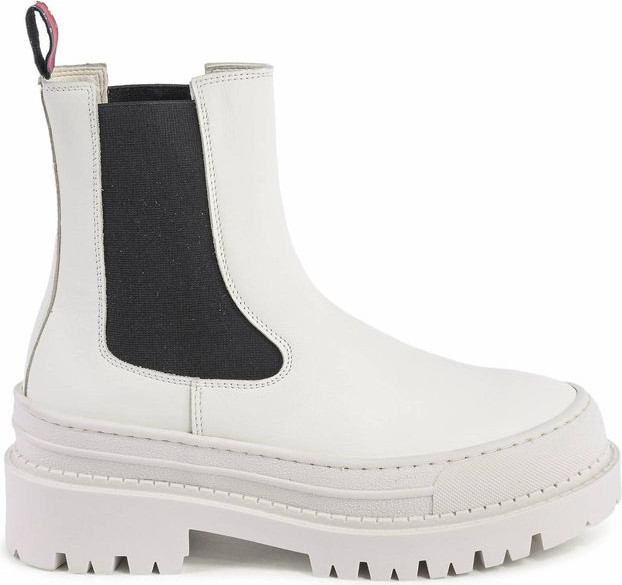 Белые кожаные ботильоны от Tommy Hilfiger