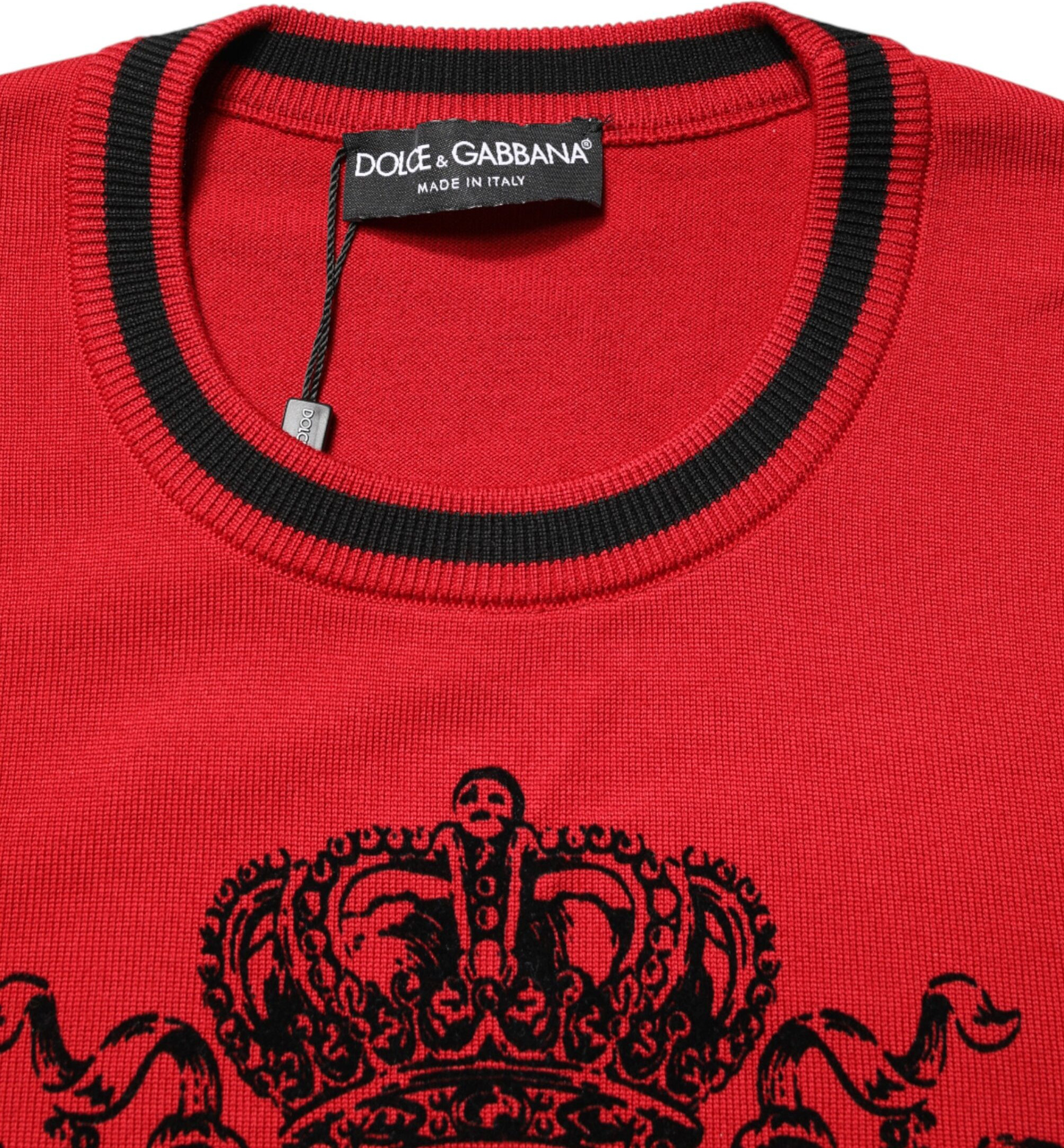 Джемпер Dolce & Gabbana из шерсти с круглым вырезом и логотипом "Лев и Корона"