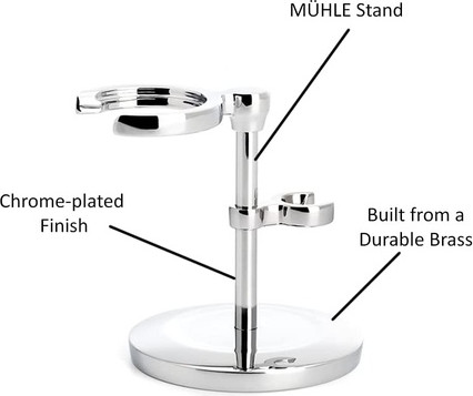 Holder for Classic Safety Razor and Shaving Brush Chrome-Plated Muhle