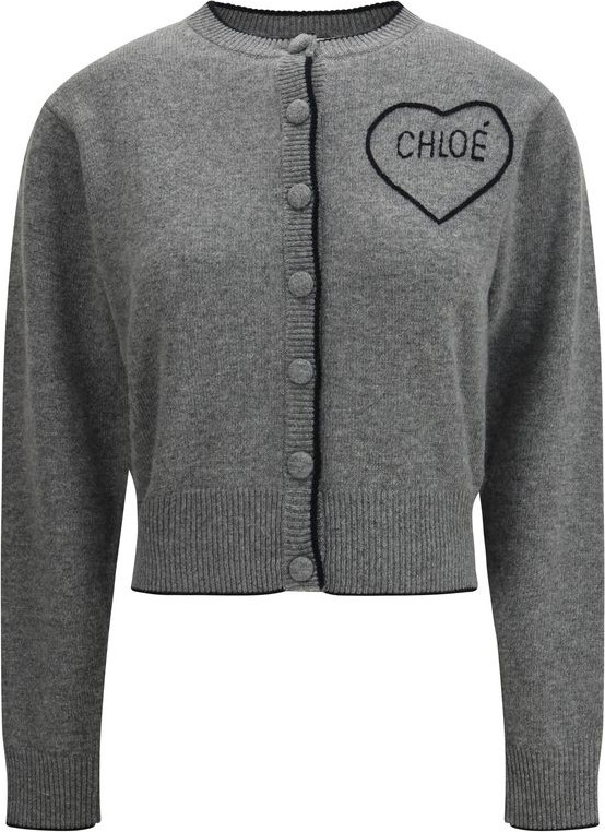 Серый кардиган Chloe из шерсти