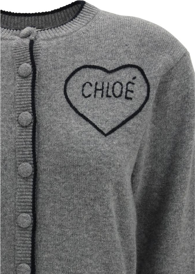 Серый кардиган Chloe из шерсти