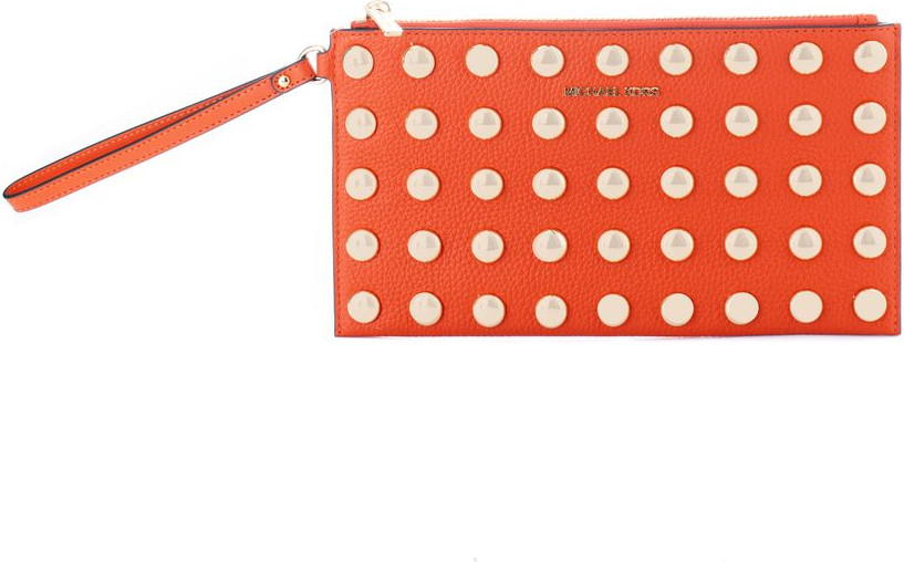 Orange Leather Clutch Bag Michael Kors