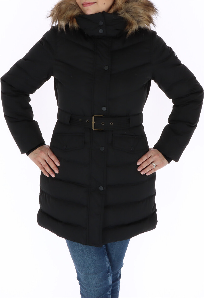 Black Polyester Coat Pepe Jeans