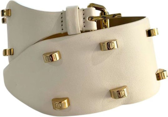 White Leather Belt Borbonese