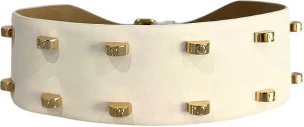 White Leather Belt Borbonese