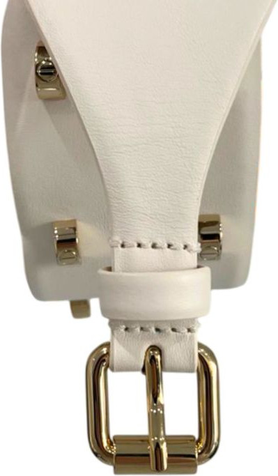White Leather Belt Borbonese
