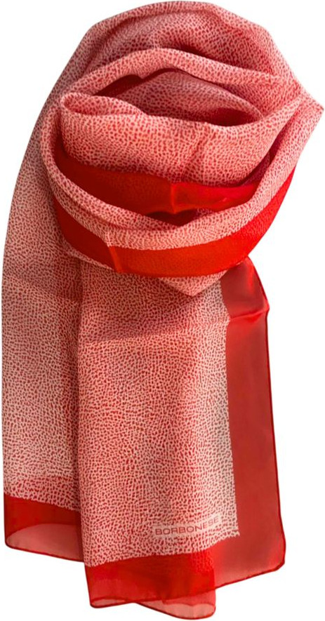 Red Silk Women Scarf Borbonese