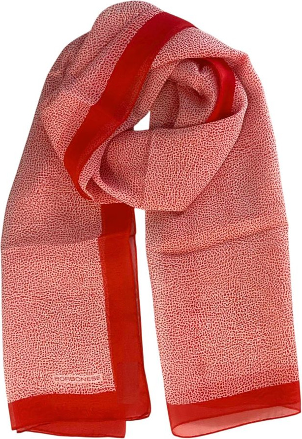 Red Silk Women Scarf Borbonese