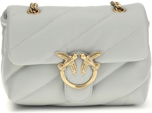 Сумка через плечо из кожи теленка Gray Calf Leather Bos Taurus от Pinko