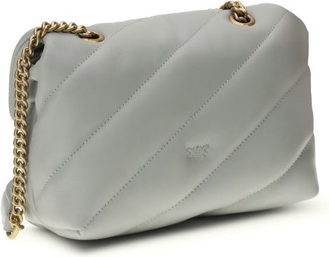 Сумка через плечо из кожи теленка Gray Calf Leather Bos Taurus от Pinko