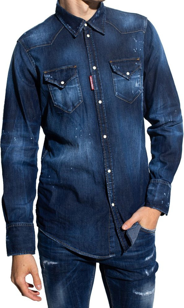 Blaue Jeanshemd Dsquared2