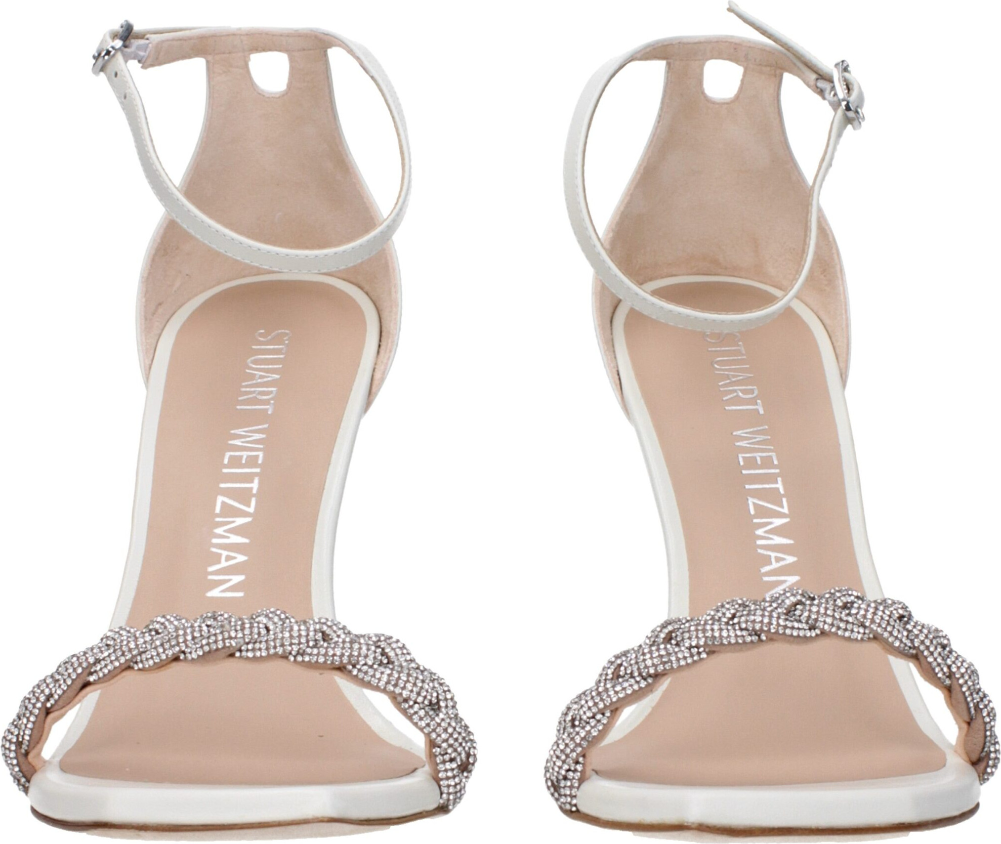 Босоножки White Leather Stiletto Heel Sandals