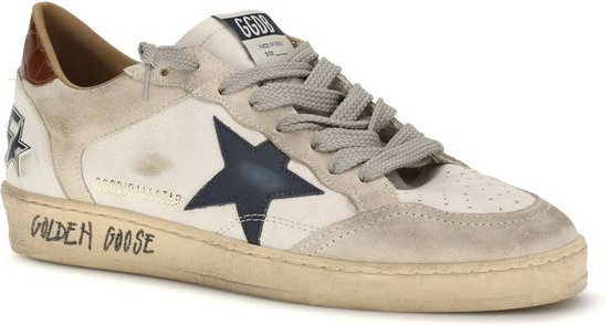 White Calf Leather Bos Taurus Low Top Sneakers by Golden Goose