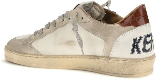 White Calf Leather Bos Taurus Low Top Sneakers by Golden Goose