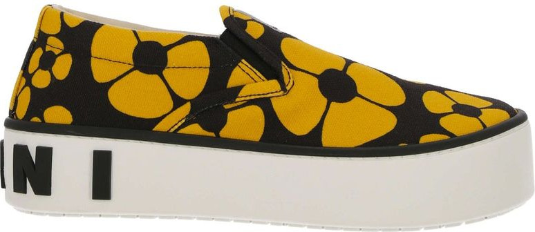 Marni Black Cotton Platform Sneakers