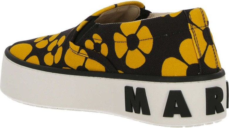 Marni Black Cotton Platform Sneakers
