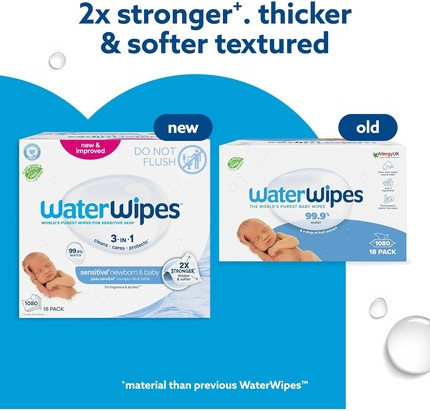 Feuchttücher Sensitive für Neugeborene & Babys WaterWipes