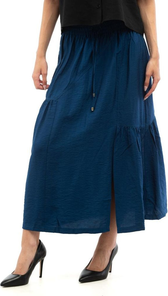 Blue Viscose Long Skirt Patrizia Pepe