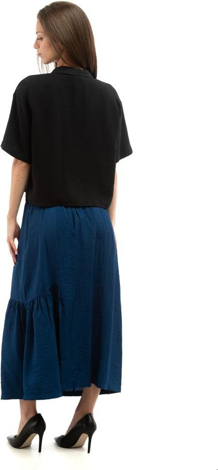 Blue Viscose Long Skirt Patrizia Pepe