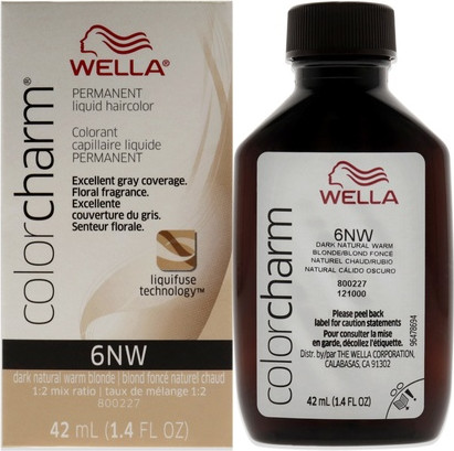 Permanente Flüssig haarfarbe Wella 6nw Dunkelblond Natur-Warm