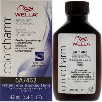 Permanente Flüssighaarfarbe Wella 462 6a Dunkel Aschblond