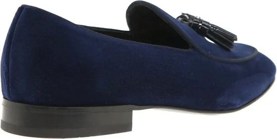 Salvatore Ferragamo ko'k teri slip-on mokasinlari