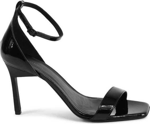 Calvin Klein Black Leather Stiletto Heel Sandals