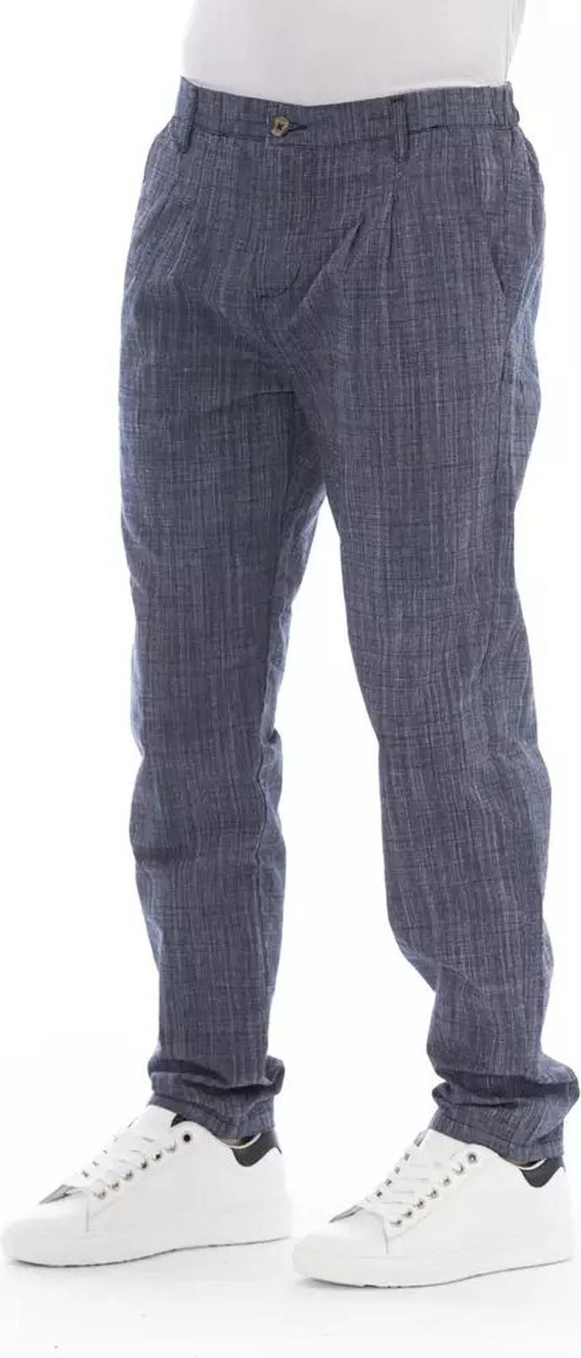 Blaue Baumwoll-Chino-Hose